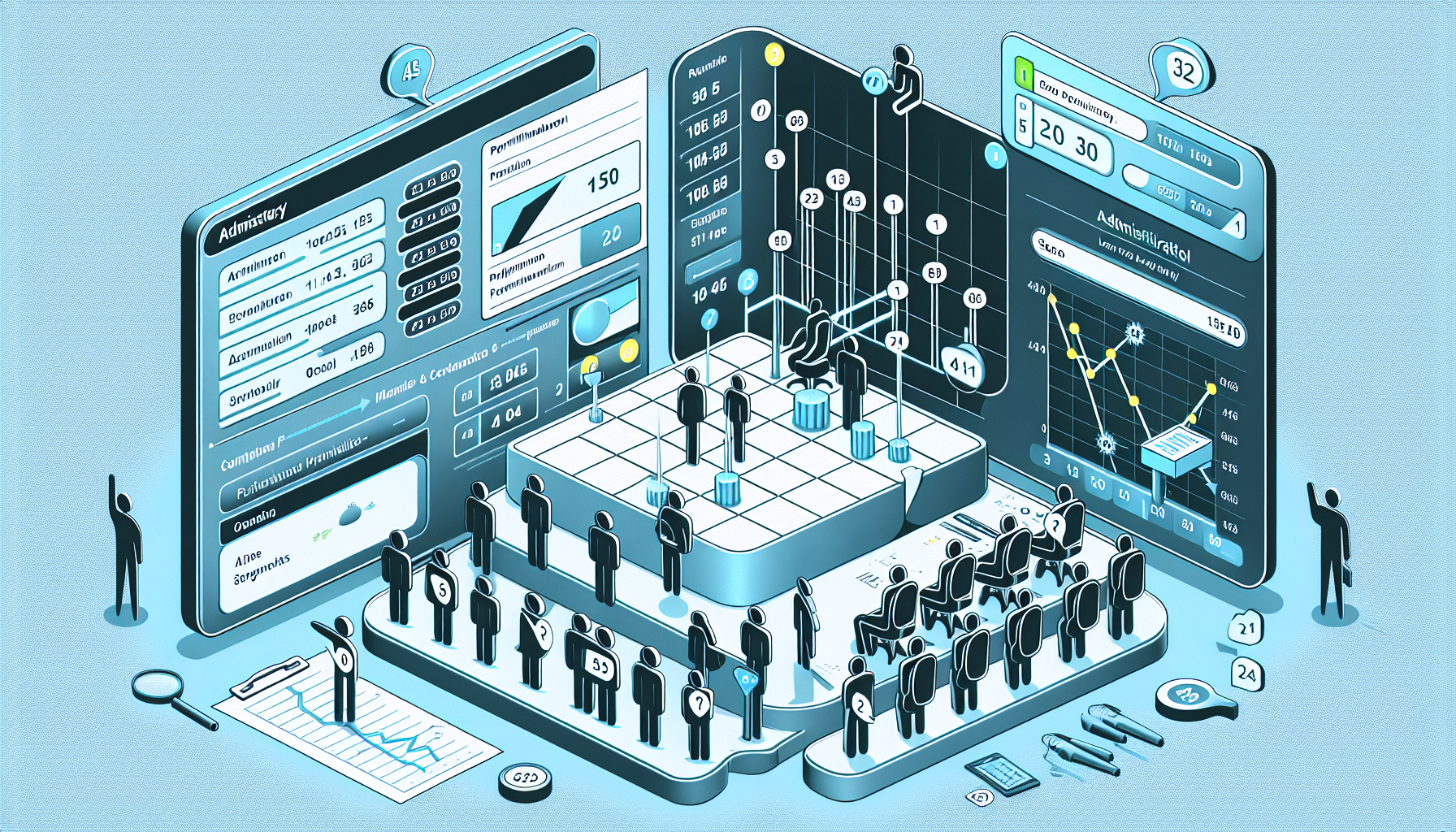 でらっくじの管理画面、参加者データの集計グラフとスポット別人気度が表示されている様子