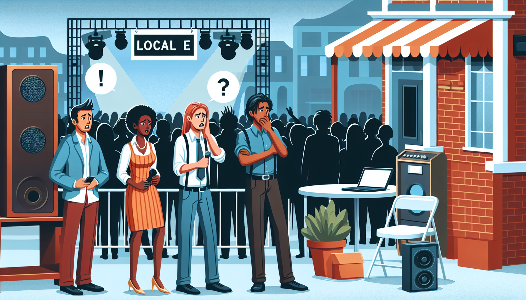 地域活性化イベントの企画会議で資料を見ながら話し合う地域住民やスタッフの様子