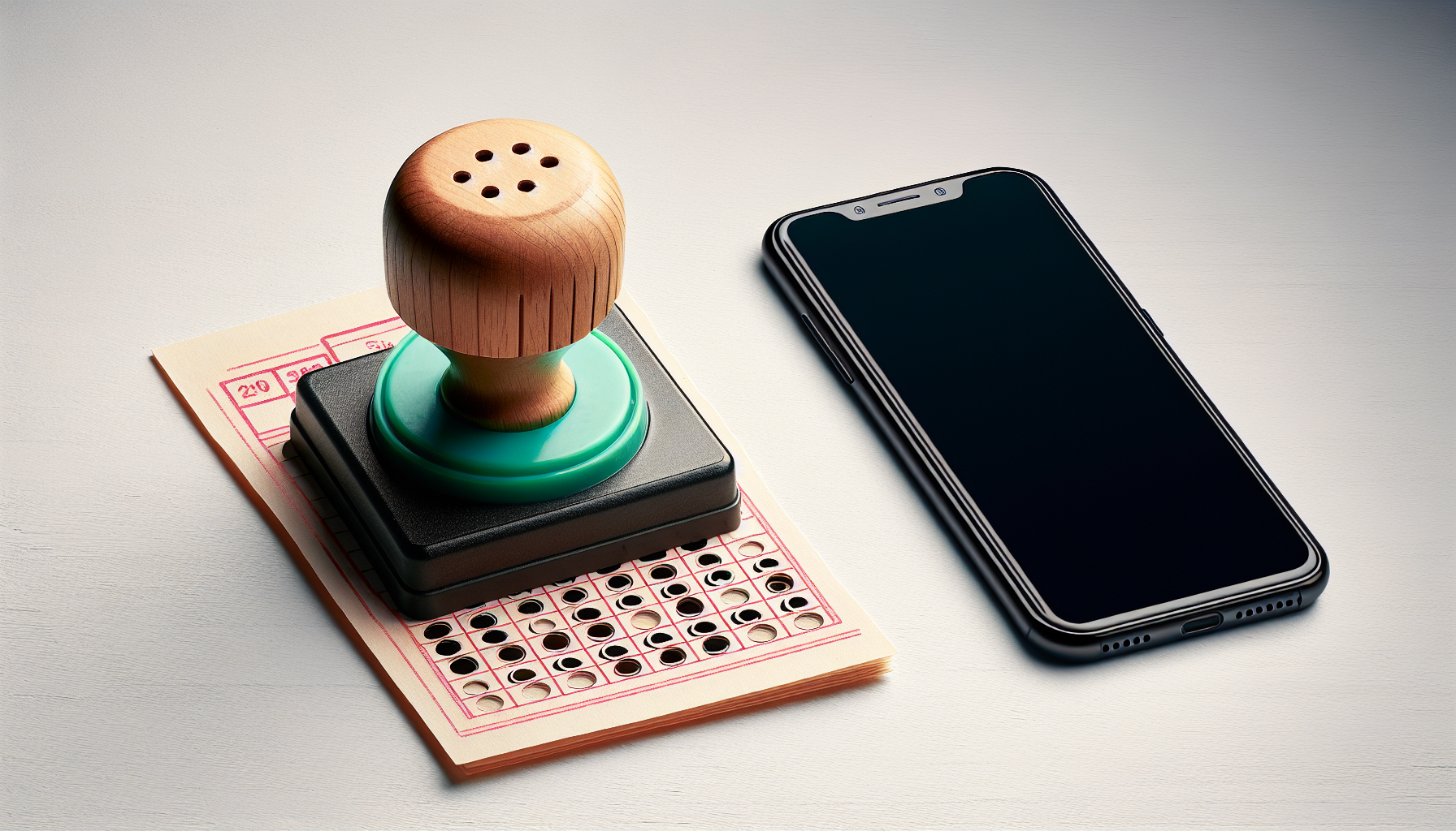 紙のスタンプカードとスマートフォンを並べて比較している図解